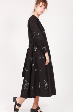 MR. LARKIN DRESS - BLACK HILMA EMBROIDERY