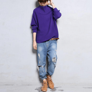 antiqua 横リブの立体感、綿の風合いの良さに惚れ。ドルマンニットトップス