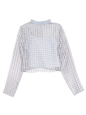Honey mi Honey Check lace blouse