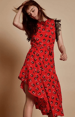 GHOSPELL Asymmetric midi dress