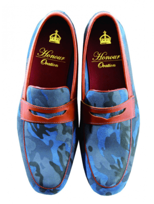 Honour Ovation 【1000】 BLUE CAMOUFLAGE/BROWN メンズ コインローファー シューズ