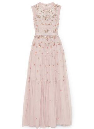 Needle & Thread 2018 SS Pink Rainbow Ditsy Embellished Tulle Dress
