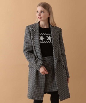 TARA JARMON イカラーminiブロックチェックチェスターコート IMPORTED