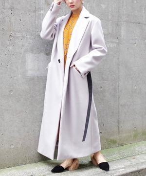 ECLIN ベルト付きウールロングコート