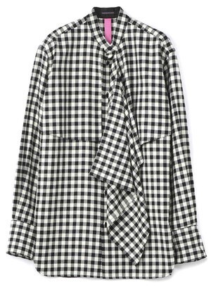 Yohji Yamamoto アシメ長袖チェックシャツ