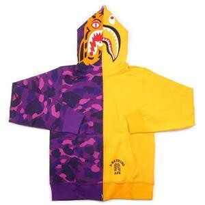 A BATHING APE COLOR CAMO TIGER SHARK HALF FULL ZIP HOODIE