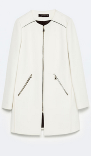 ZARA ジップ付きクルーネックコート