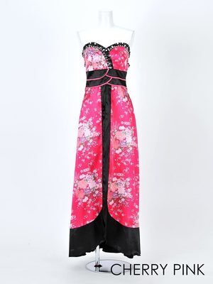 DazzyStore 小花柄ベア和柄着物風インナーミニロングドレス