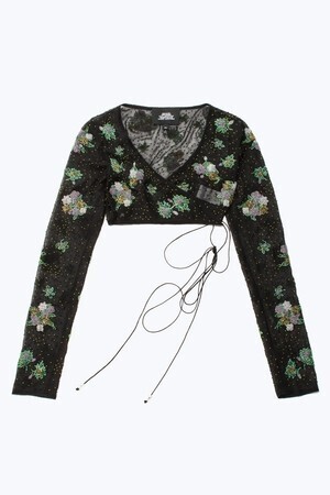 MARC JACOBS Floral Embellished Grunge Crop Top