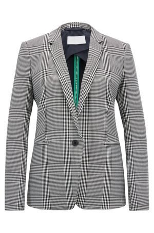 BOSS HUGO BOSS Single-button blazer in Glen-check stretch fabric