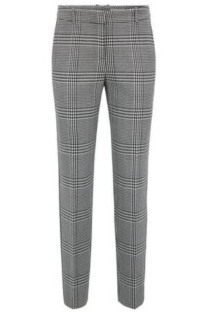 HUGO BOSS Tapered trousers in Glen-check fabric with striped taping
