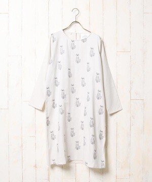 Bleu Bleuet ネコ柄ワンピース