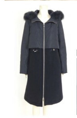 MONGRE 異素材組み合わせダウンコート