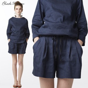 Black Mouton リネンデニムショートパンツ