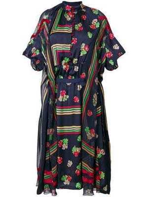 sacai ルーズフィット プリントワンピース