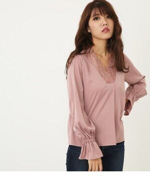 rienda レースコンビパフSLV TOP