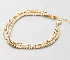 Gas bijoux ジルコニアチェーンブレスレット