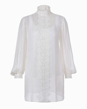 SHIATZY CHEN Lace-Trimmed Silk Blouse