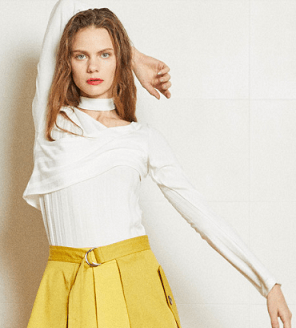 AULA AILA 2019 S/S ワイドリブ アシンメトリートップス