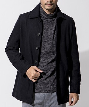 MAISON TOKYO MEN コート ステンカラー シンプル/メルトンステンカラーコート