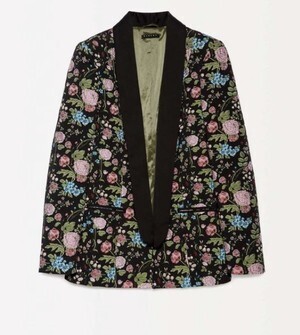 SISLEY フラワージャガードタキシードジャケット