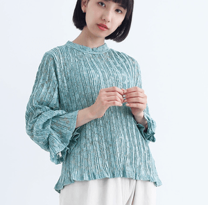 merlot 花柄総レーススタンドカラーブラウス
