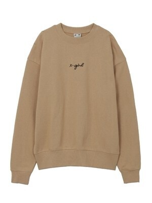 X-girl CURSIVE LOGO CREW SWEAT TOP