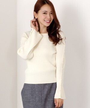 MEW’S REFINED CLOTHES 袖パール付リブニット