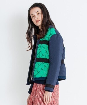 LANVIN en Bleu バイカラーキルティングジャケット