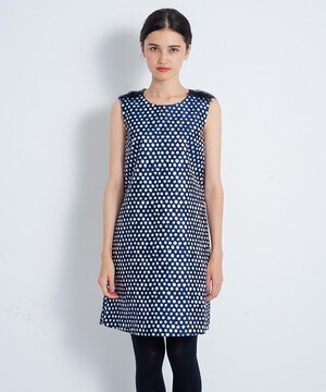 LANVIN en Bleu ドットジャガードチュールワンピース