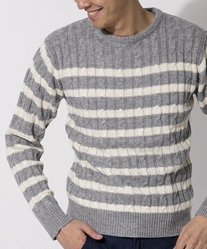 003 J.FERRY MEN ケーブルクルーニットプルオーバー