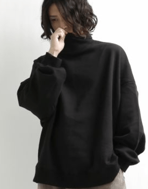 minsobi 裏起毛ハイネックスウェット タートルネック