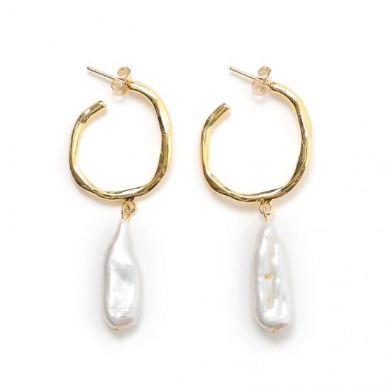 SAAAGE boutique 18 AU リングドロップパールピアス