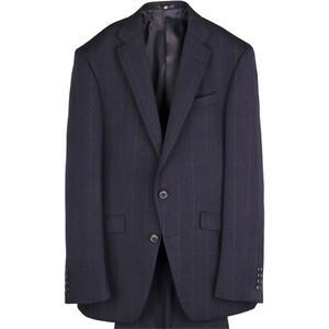 SUIT SELECT 【KSW】2釦シングルスーツ 0タック/ネイビー×ウィンドペン/ウォッシャブルパンツ