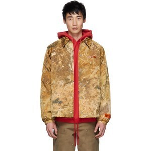HERON PRESTON ブラウン カモ ベーシック コーチ ジャケット