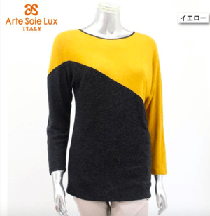 Arte Soie Lux カラーブロッキングニットプルオーバー