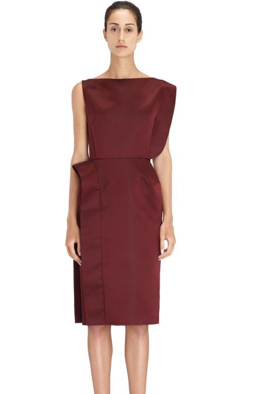 LANVIN ガーネット アシンメトリカル ドレス