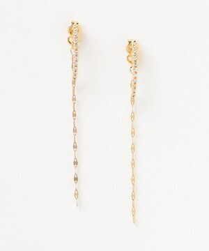 ete ビジュー ロングチェーン ピアス