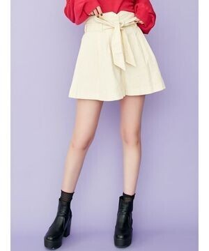 dazzlin リボン付コーデュロイショートパンツ