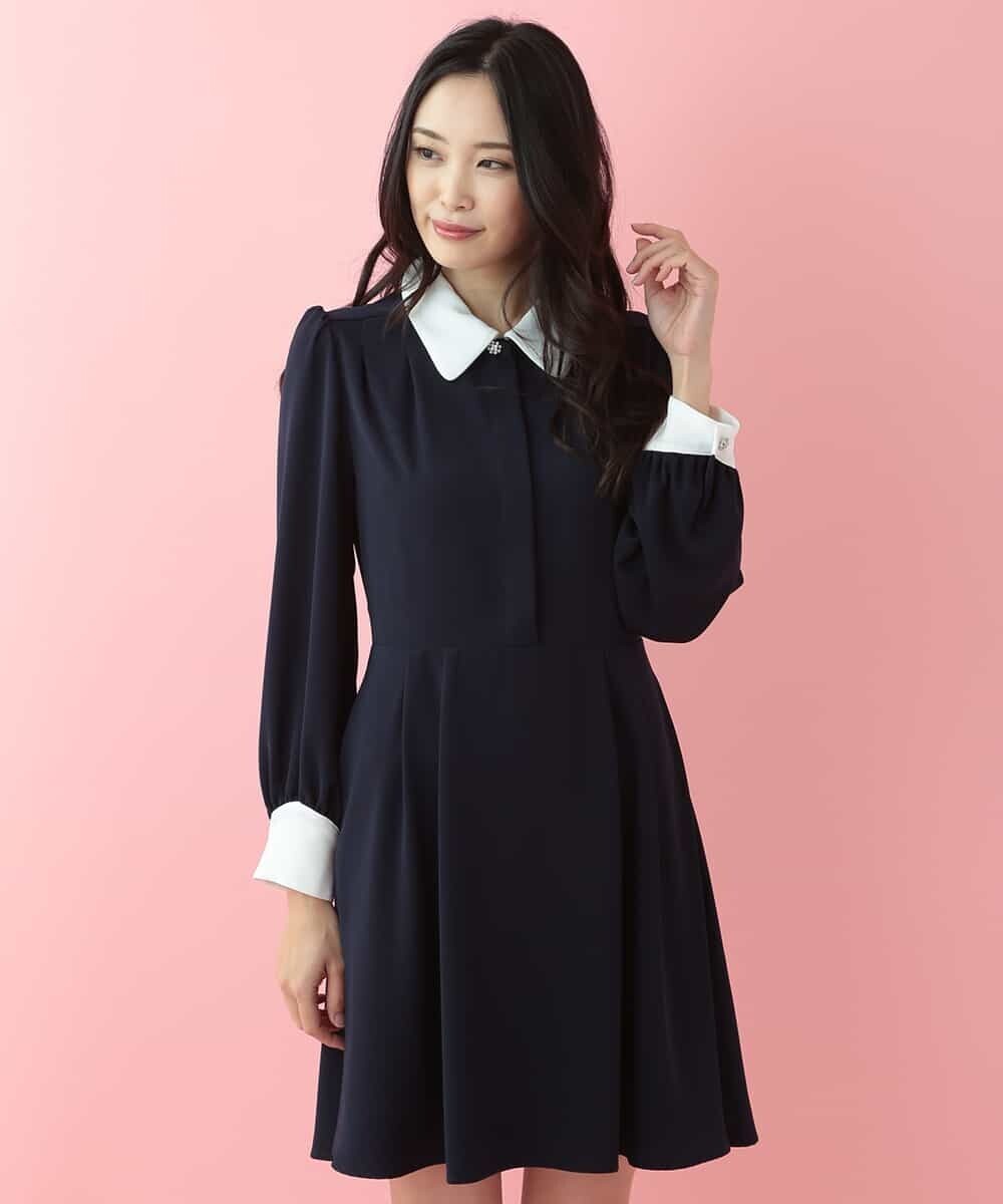 TARA JARMON カラー＆カフスドレス