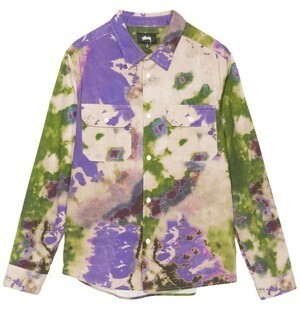 STUSSY Tie Dye Work Ls Shirt