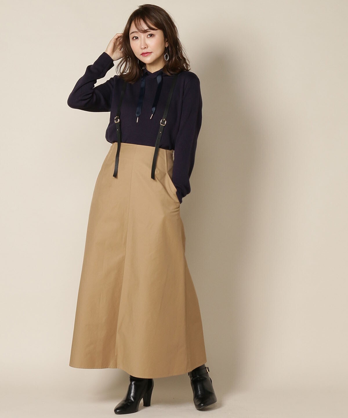 And Couture サスぺ付きマキシ丈スカート