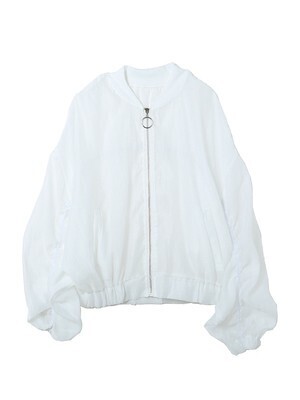 frunco ギャザースリーブシアーブルゾン