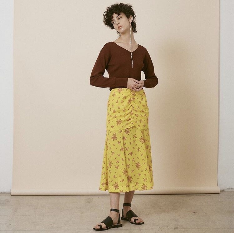 LE CIEL BLEU Floral Print Layered Skirt