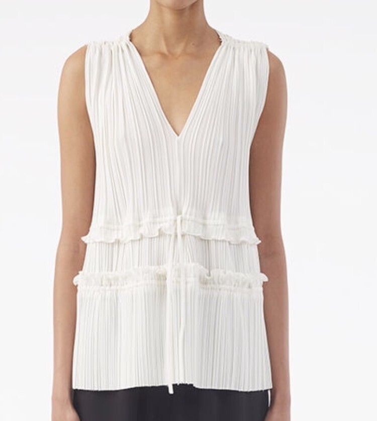 3.1 Phillip Lim Pleated V-Neck Tank Top