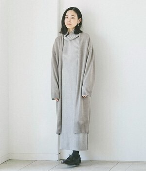 &yarn ニットガウンカーディガン(A・グレー)