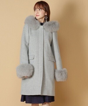 And Couture 6WAYタスマニアウールFOXファー付きコート(90丈)