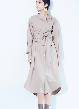 LADYMADE タックウエストアシメシャツワンピース