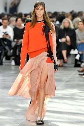 sacai シフォン プリーツ ラップ スカート