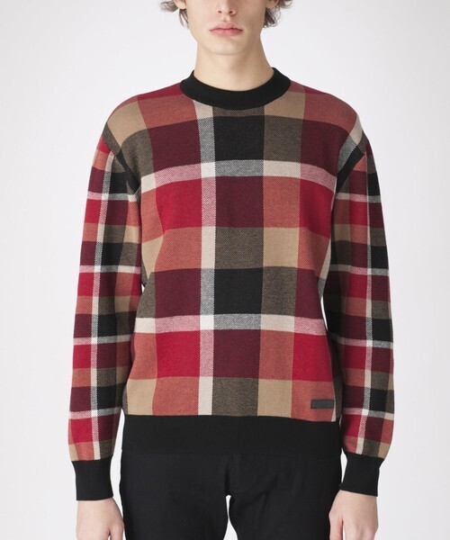 BLACK LABEL CRESTBRIDGE クレストブリッジチェックモックネックニット